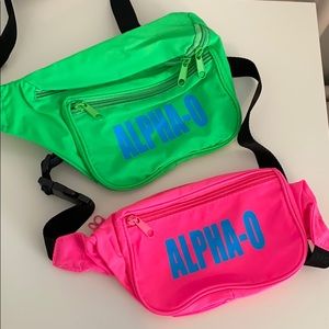 2 Neon Alpha O Fanny Packs